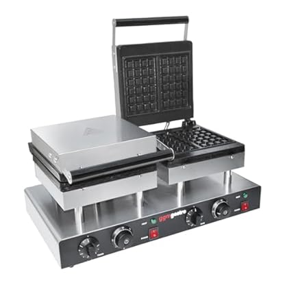 GGM Gastro | WAEBJ2 | Waffeleisen - Doppelt - Manuell - 4 kW - Form: 2 Brüsseler Waffeln - Backplatten teflonbeschichtet – Bild 8