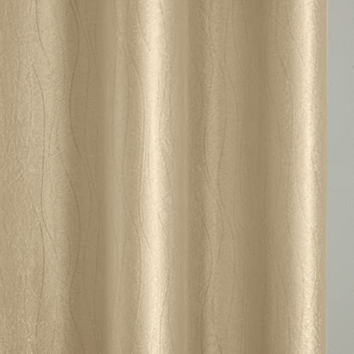 Enhanced Living Goodwood Eyelet Cream Curtains for Bedroom with Subtle Wave Pattern, 90x72 inch (229x183 cm) - Image 3