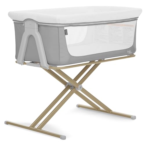 Image of Evolur Orabelle Baby Bassinet & Bedside Sleeper, Breathable Mesh Sides, Plush Mattress Pad with Removable Cover, Tool-Free Assembly, Quick Foldable Steel Frame Compact Design with Travel Bag – Grey