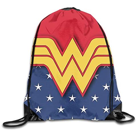 Hdadwy Wonder Woman Drawstring Backpack Shoulder Bags Sport Foldable Adjustable Drawstring Travel Laptop Durable Backpack Boys Girls Daypacks School Bags Storage Bag Cover