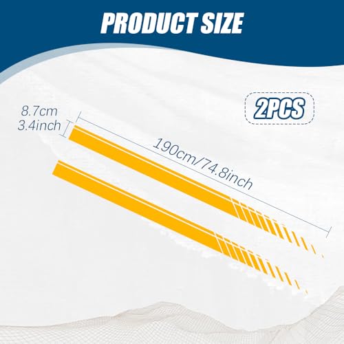 Image of 2Pcs Sports Racing Stripe Graphic Stickers, Side Door Vinyl Decals, Universal Car Decoration Accessories (Yellow)