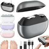 Coupe Ongle Electrique pour Pied et Main, 3 en 1 Lime a Ongle Electrique avec Lumière LED Large et Récupérateur de Coupures, Silencieux et Sans Douleur pour Seniors, Adultes et Bebe (Gris)