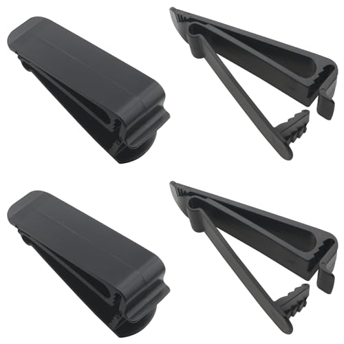 ZZLZX 4PCS Belt Waist Bag Clip Plastic Duckbill Pressure Holster Pant Clip Webbing Sliding Retention Buckle Tactical Stealth Key Ring Holder For Straps Apparel Camping Bags Black