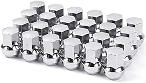 MIKKUPPA 24pcs M14x1.5 One-Piece Chrome OEM Factory Style Large Acorn Seat Lug Nuts Replacement for 2005-2019 Chrysler 300, 2011-2017 Dodge Durango, 2010-2017 Chevy Camaro Factory Wheels