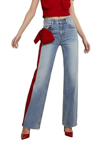 oshoplive Womens High Waisted Straight Leg Jeans Denim Pants with