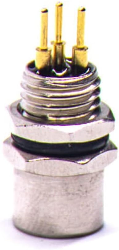 Elecbee 10pcs M8 Circular Connector Straight 3 Pin Female Back Mount PCB Socket Female 3 Pin Straight M8 Circular Connector