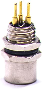 Elecbee 10pcs M8 Circular Connector Straight 3 Pin Female Back Mount PCB Socket Female 3 Pin Straight M8 Circular Connector