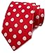Men's Hot Red Silk Ties White Polka Dot Cravat Woven Designer Neckties for Wedding Dress Uniforms Valentine's Day