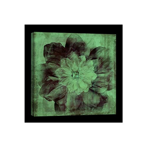 Tableau fleurs de nuit canvas phosphorescent 80x80 art mural moderne - 2