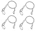 KIVEN 4Pcs Stage Light Stainless Steel Safety Rope Cable Security Wire for Heavy Duty Lamp Light, Centimeter Load Max 110 Pound, Silver