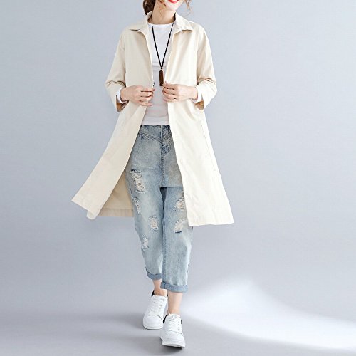 Manteau long femme de haute qualité beige chic NSFY taille XL