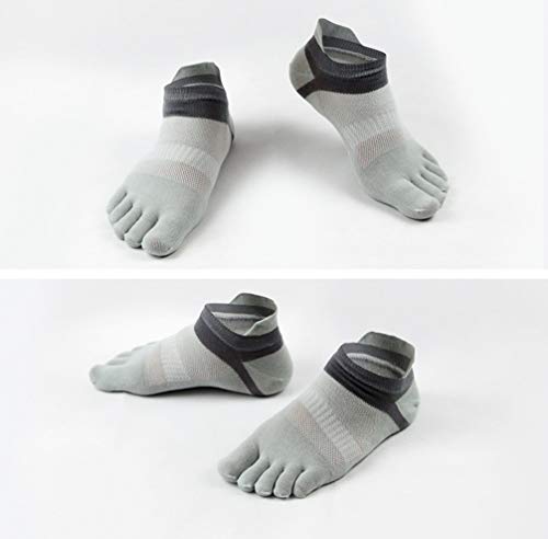 Image of Men Toe Socks No Show Low Cut Athletic Wicking Cotton 5 Finger Split Toe 6 Pack