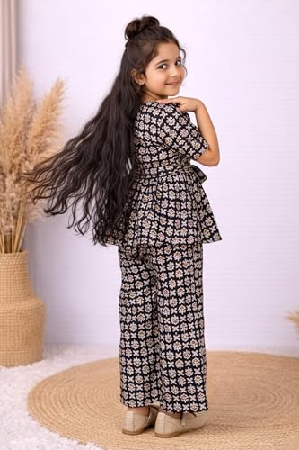 Image of Fashion Dream Girl's Cotton Blend Printed Co-ord Set|Clothing Set|Combo Set|Casual Wear|Coordinate Outfit for Girls|Two-Piece Set