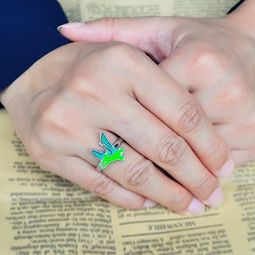 Image of Dinosaur Color Change Kids Pterodactylus Mood Ring Gift for Boys Girls Size Adjustable