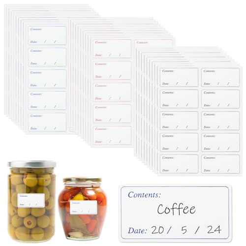 300 Pièces Étiquettes de Congélation Faciles à Décoller, 30 x 60 mm Autocollant Auto-adhésif de Congélateur de Stockage des Aliments, Sans Résidus,...
