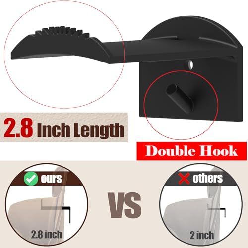 Hut Halterung Wand Cowboy, 8 Stück Hut Rack für Cowboyhüte, Makramee-Hutaufhänger, Cowboy Huthalter Cap Ständer, Selbstklebende Hut-Haken von Hüten, Handtüchern, Taschen, Schals (Schwarz)