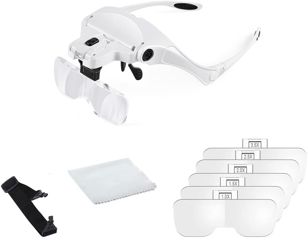 Ninyoon Head Mount Headband Illuminating Magnifier