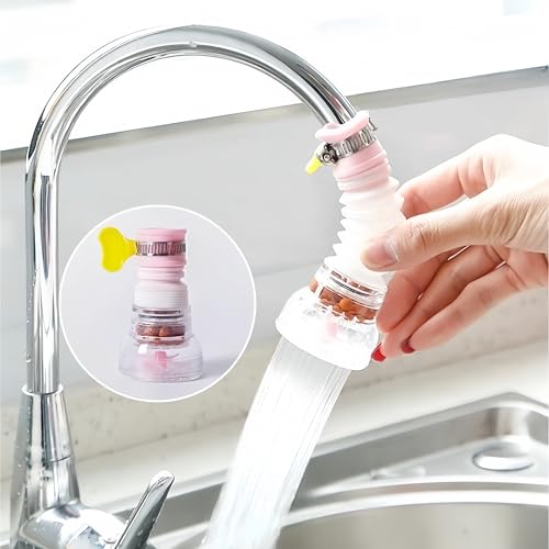 Miniatura 3 de Hliws 4 Piezas Faucet A Prueba Salpicaduras,Purificador A Prueba De Salpicaduras, Rociadores Dispositivo Ahorro Agua,Utilizado En Grifos Plegables De Cocina, Baño Y Ducha Rosa,Azul