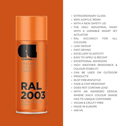 Image of Cosmos LAC Acrylic Paint Spray Can for DIY Projects Spray Paint, 400 ml (RAL 3009 Oxide Red)
