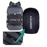 Gear Turbo 45 Ltrs Expandable Travel Laptop Backpack with RainCover (Grey-Black), One Size (TLPTURBO00401)