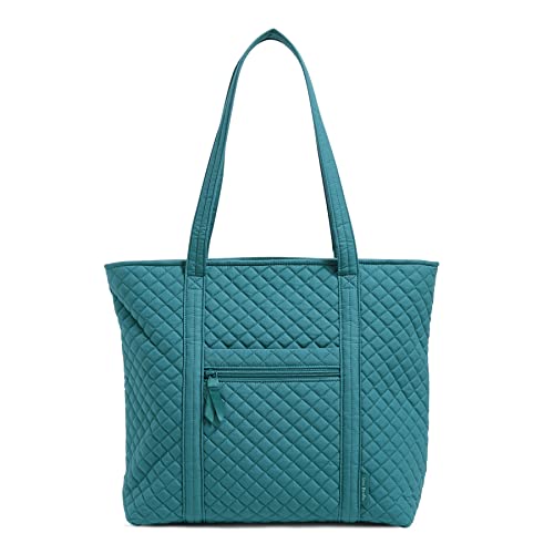 Vera Bradley Women's Cotton Vera Tote Bag, Forever Green - Recycled Cotton, One Size