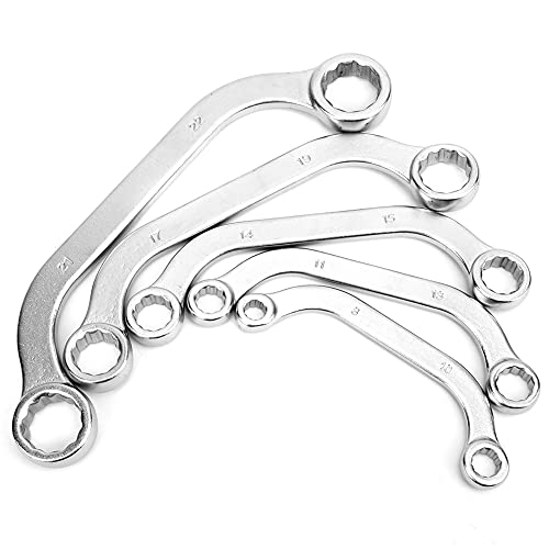 Reversible Double Box Ratchet Wrench Set, 8-22mm Double Ended Wrench Set for Car Repair Mechanic Maintenance (C Type)