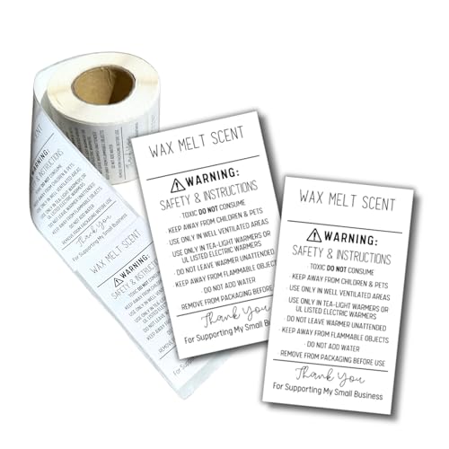 Wax Melt Scent Instruction Label Stickers 250 Pieces/roll 2 x