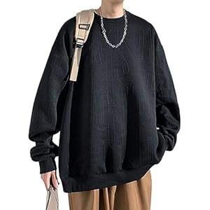 [Oumly] トレーナー メンズ 長袖 パーカー Tシャツ 丸首 無地 ワッフル 大きいサイズ クルーネック おしゃれ ゆったり メンズ カジュアル プルオーバー 快適 春 秋 冬