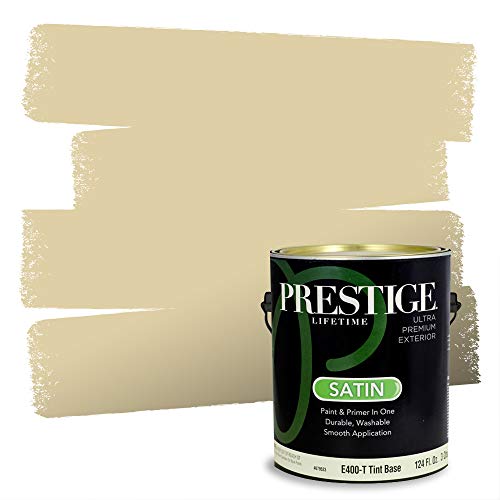 PRESTIGE Paints Exterior Paint and Primer In One, 1-Gallon, Satin, Comparable Match of Benjamin Moore* Dunmore Cream*