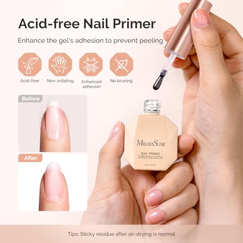 Image of MelodySusie 15ml Nail Primer Acid-Free HEMA Free No Lift Bond for Gel Polish,Acrylic,Dip Nails,Ultra Strong Adhesion,Fast Dry Formula,Professional Nail Prep for Salon & Home Use