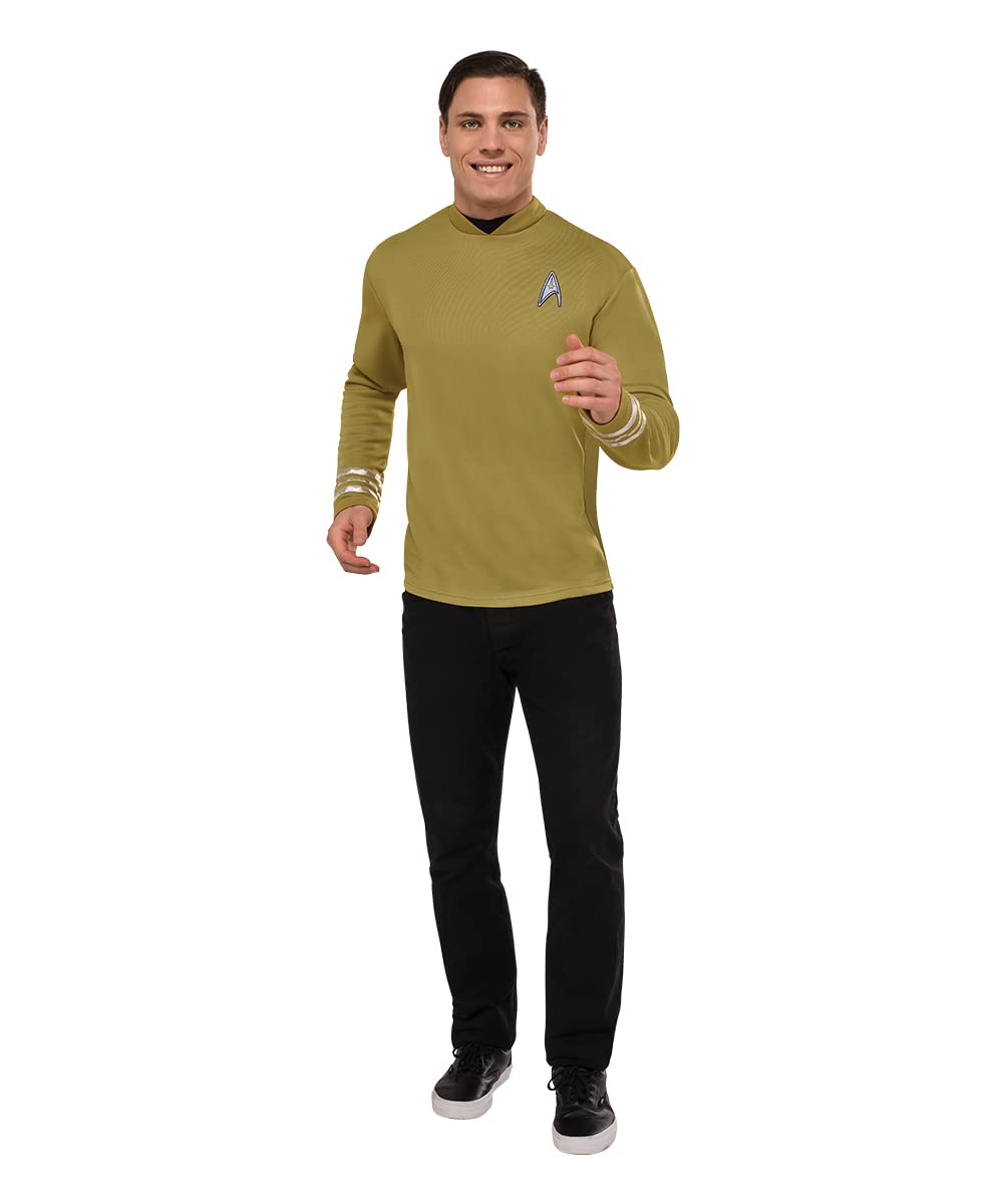 Rubie's 820171 Star Trek: Beyond Movie Deluxe Captain Kirk Costume Shirt Adult Sized, Solid, Gold, S