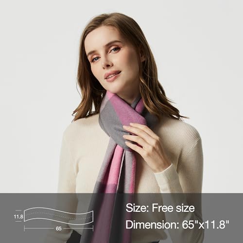 EURKEA Cashmere Wool Long 2024 Plaid Tartan Winter Scarf for Women, Warm & Soft & Cozy, Gift Ready4