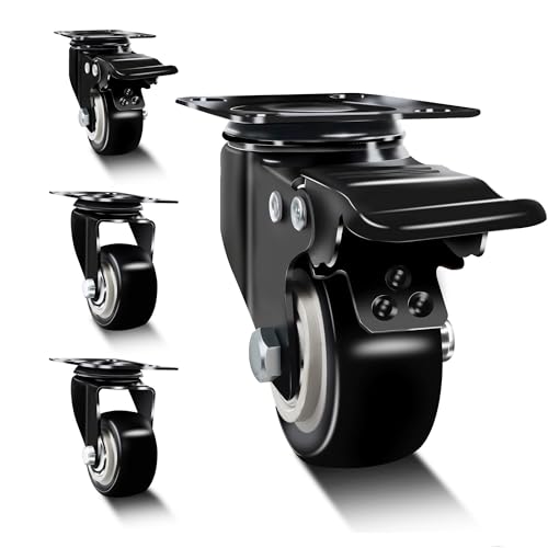 Möbelrollen mit Bremse 50mm Rollen für Möbel 320KG Transportrollen, Set...