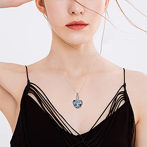 Yfn Urn Necklace For Ashes For Women Tree Of Life Heart Cremation Jewelry Sterling Silver With Blue Crystal With Funnel Filler Urn Jewelry Gifts For Women #TOP5