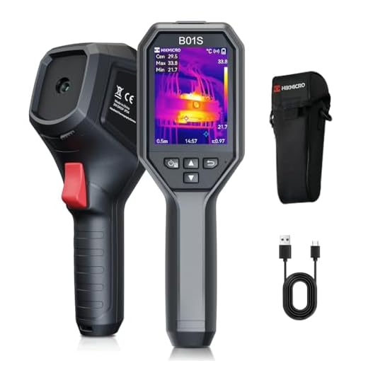 HIKMICRO Termocamera B01S, Risoluzione IR 256 x 192, WiFi, 25 Hz, Termocamera, schermo LCD da 3,2 "con risoluzione di 640 x 480, Imager Termico Portatile a Infrarossi da 49.152 Pixels