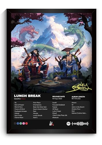 Image of Funk You Store Seedhe Maut Poster | Lunch Break Album Cover Framed A4 Poster of Desi Hip Hop Artist | DHH Album Cover Frame | Sleek Aesthetic Frame for Wall, Room Decor, Gifting, Study Table (F 092)
