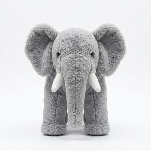Image of Grey Elephant Plush Toy 30 CM, Soft Stuffed Teddy Bear for Kids, Ultra Soft Cuddly Animal Plush, Cute Grey Elephant Doll for Boys Girls, Birthday Gift & Home Decor