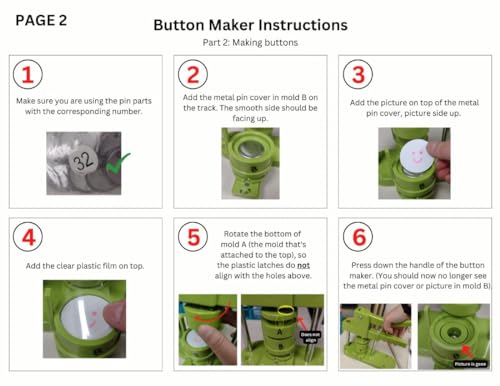 UPISON Máquina de Fazer Botões de 75 Mm, Kit de Fabricação de Botão de Pressão de Crachá Verde de 3