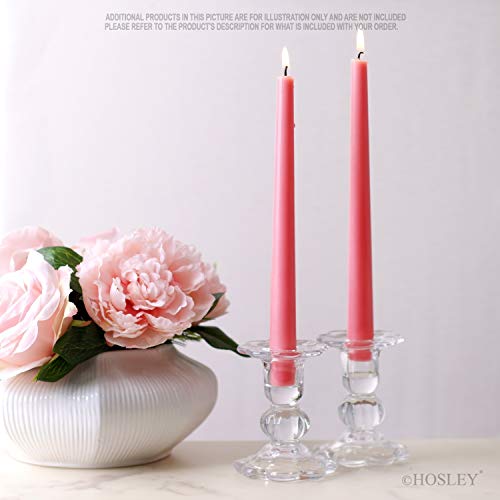 Hosley Set Of 3 Glass Taper Candle Holders 3.9 Inch High Classic Decor For Wedding Party Gifts Spa Aromatherapy W1 #TOP4