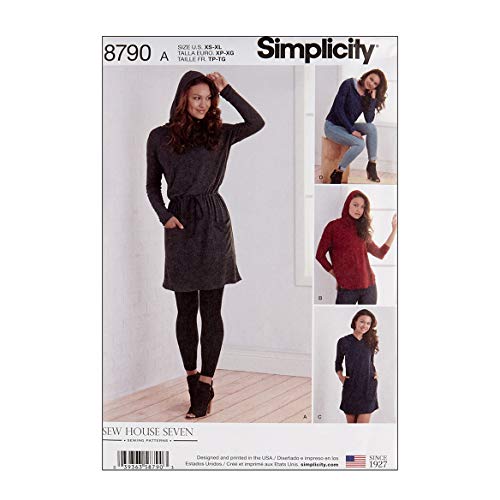 Simply Creative Group Simplicity 8790 Misses Knit Dresses and Tunics A (Sizes XS-S-M-L-XL) Multi