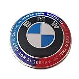 Insignia BMW Logo Frontal 82mm para Coche - Emblema - Insignia - Doble Pin OEM 51148132375 Borde Azul + Rojo