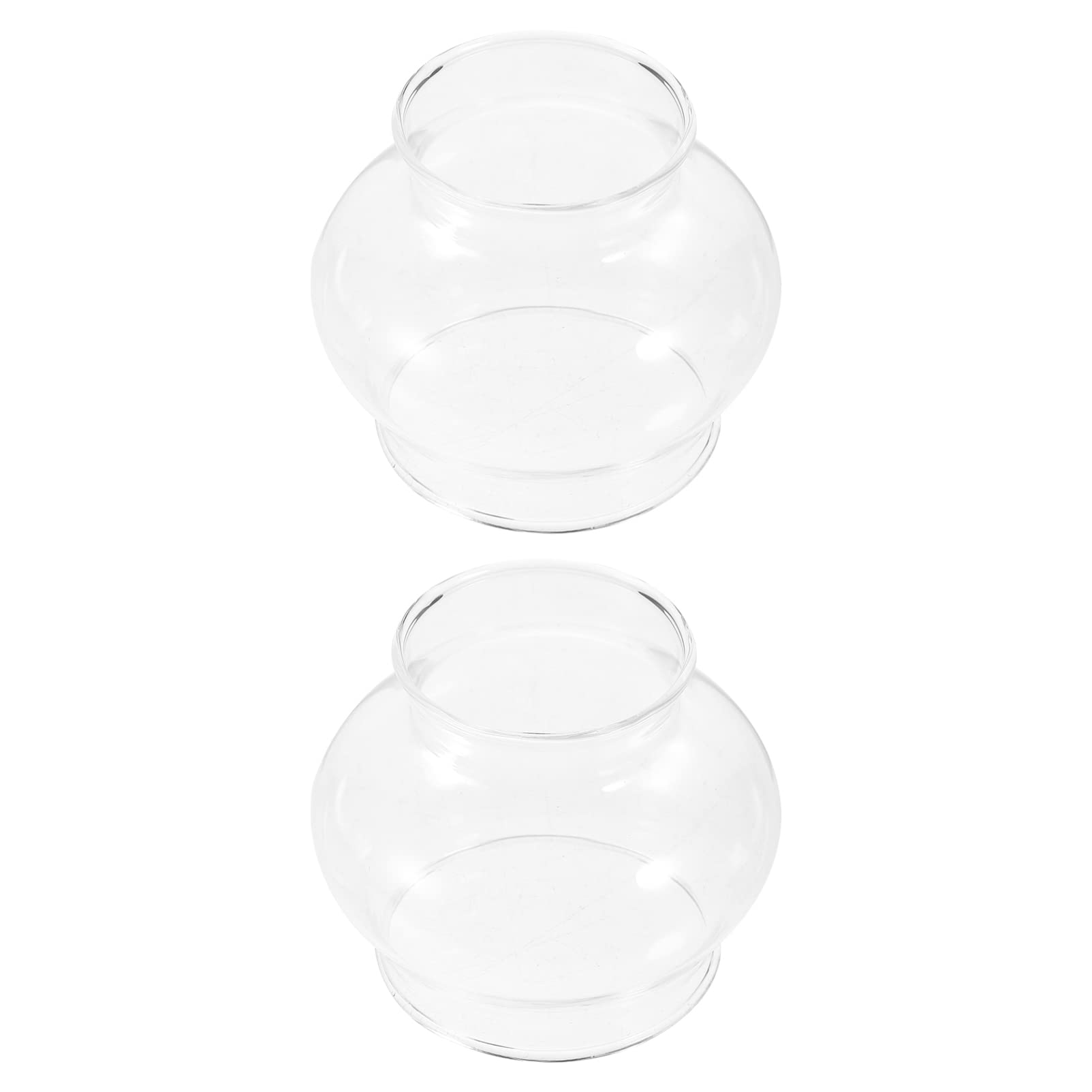 Beaupretty 2pcs Glass Kerosene Lamp Covers with Stable Characteristics and Flame Protection for Indoor Use Sturdy Windproof Lamp Shades