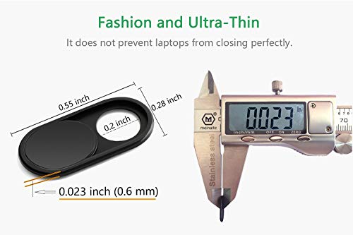 Cloudvalley Webcam Cover Slide[2-Pack], 0.023 Inch Ultra-Thin Metal Web Camera Cover For Macbook Pro, Imac, Laptop, Pc, Ipad Pro, Iphone 8/7/6 Plus, Protect Your Visual Prvacy [Black] #TOP1