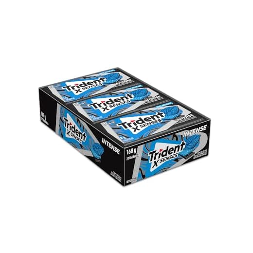 Chiclete Trident XSenses Intense Sem Açúcar - Caixa com 21 unid. de 8g