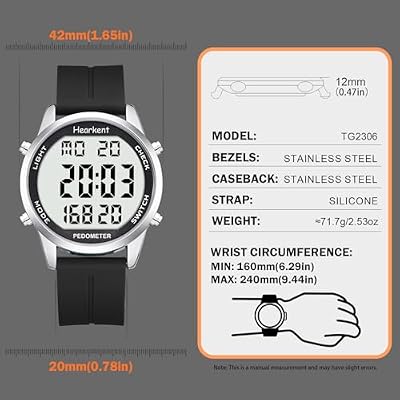 Pedometer Watch for Walking for Senior No App Required with Steps Calories Counter and LCD Large Numbers