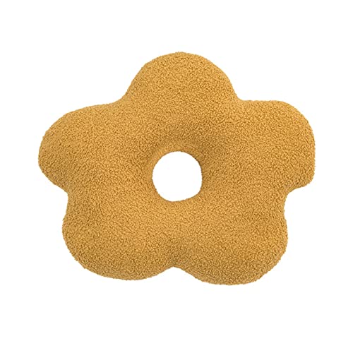 EXQUILEG Cojín de peluche con flores, cojín para silla, flores, cojín de suelo, para niños, cojín de peluche, 50 cm (amarillo, 50 cm) Cover
