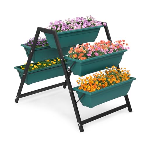 Outvita Green Raised Garden Planter Bed, Tiered Planter Stand with