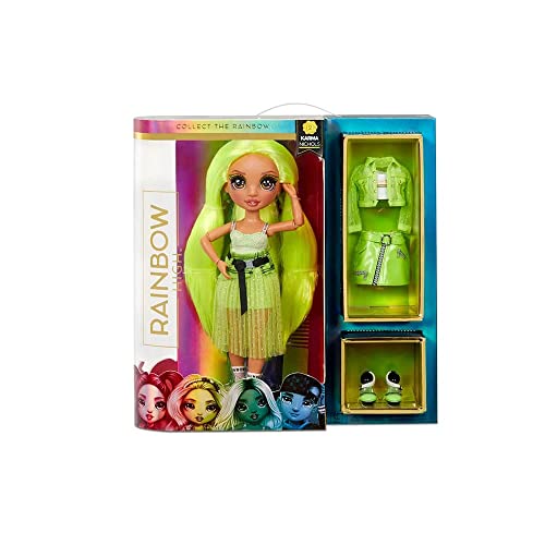 Muñeca Rainbow High Karma Nichols neon verde con accesorios miniatura 5