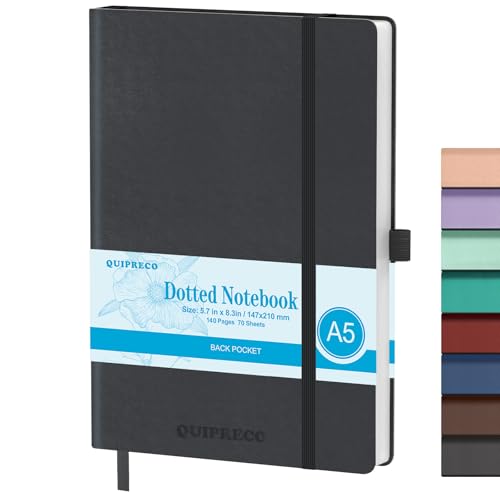 quipreco Bullet Dotted Journal Hardcover Notebook, A5 140 Pages 120Gsm