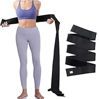 HXHWKEN Waist Trainer Damen Taillentrainer Invisible Bandage Wrap Verstellbarer Taille Trimmer für Frauen für Gym Sport, Schwarz